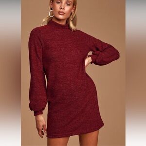 Lush In the Limelight Mock Neck Sweater Dress Lulu’s Nordstrom
